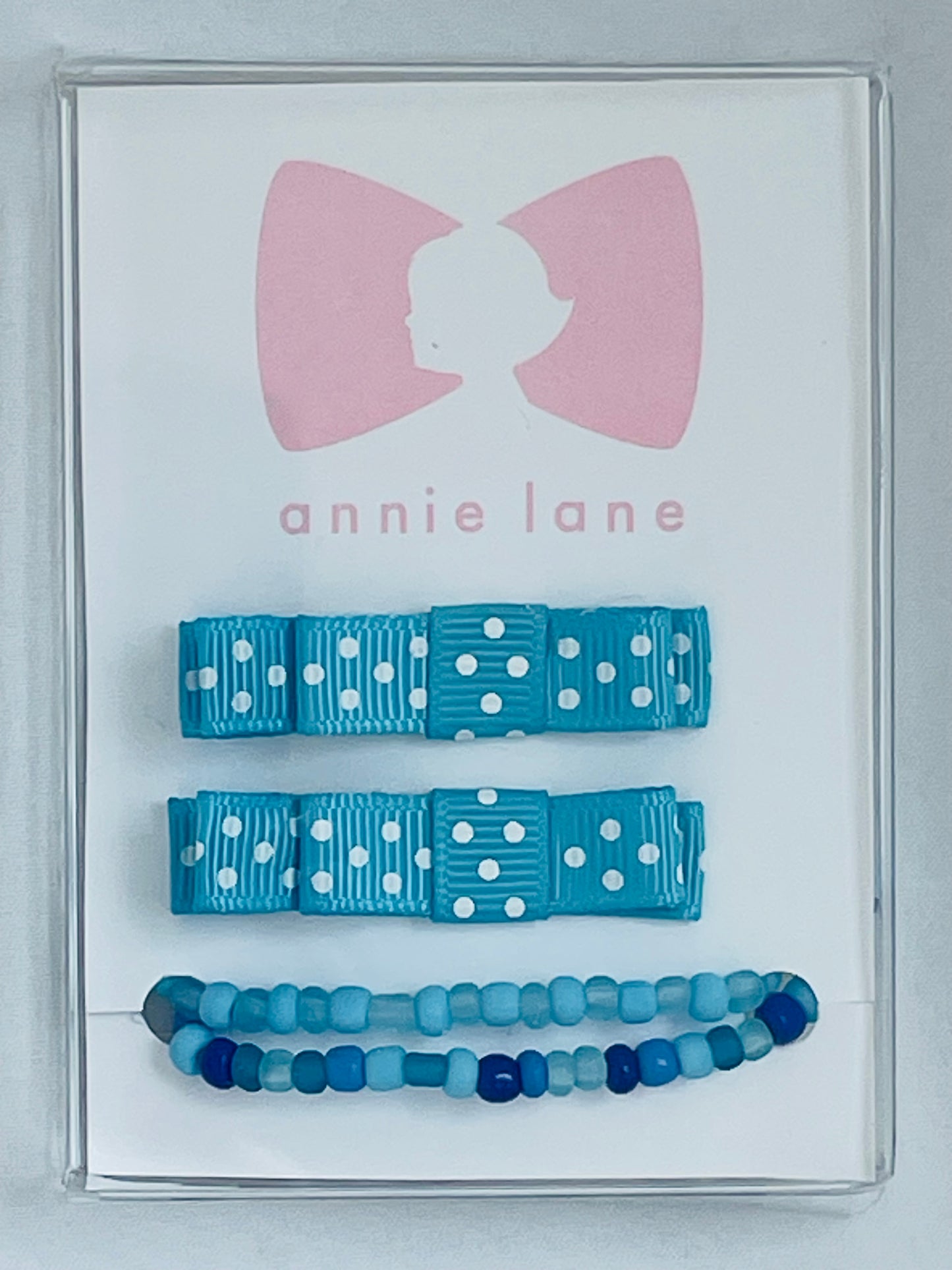 Bow & Bracelet Set - Blue